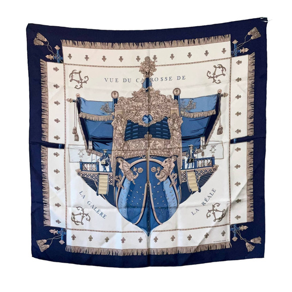 Hermes “VU DU CAROSSE  DE” 100%bSilk Scarf 90cm Square - Picture 1 of 16
